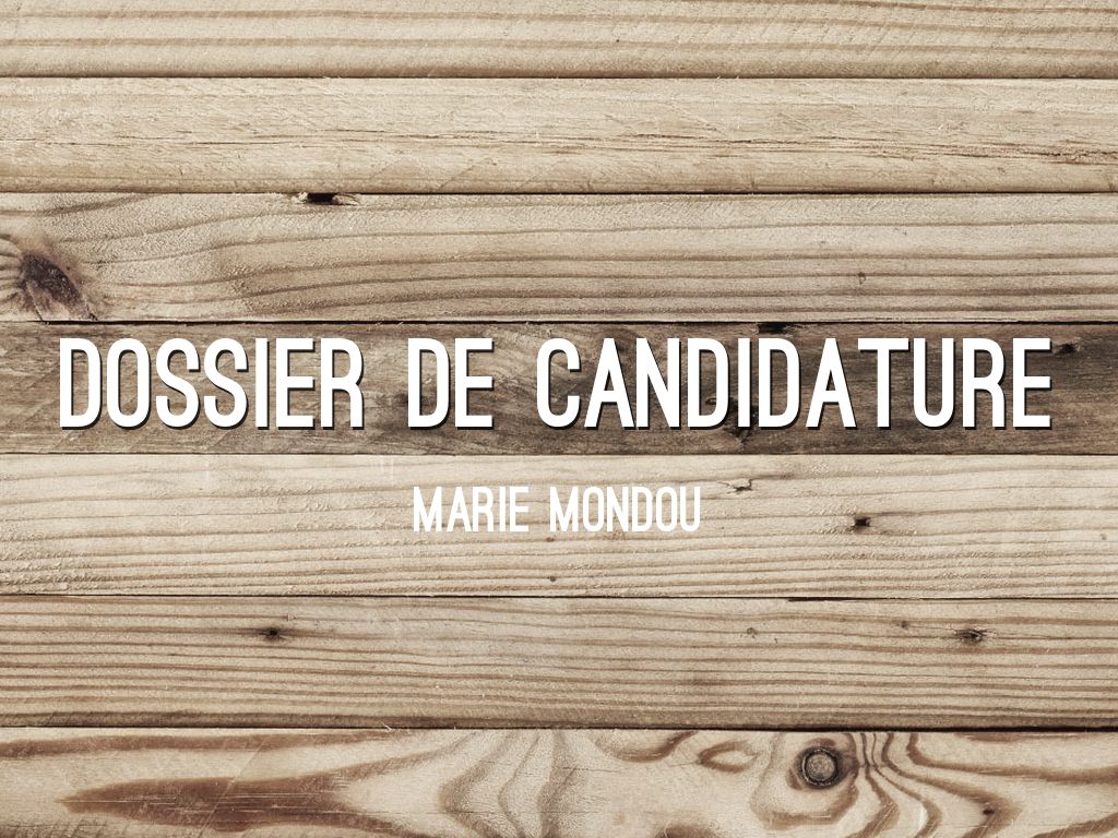 Copy of Dossier de candidature