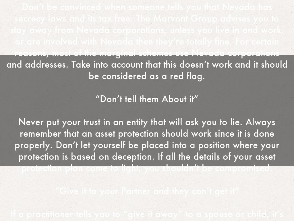 Tips on how to avoid asset protection scams by The