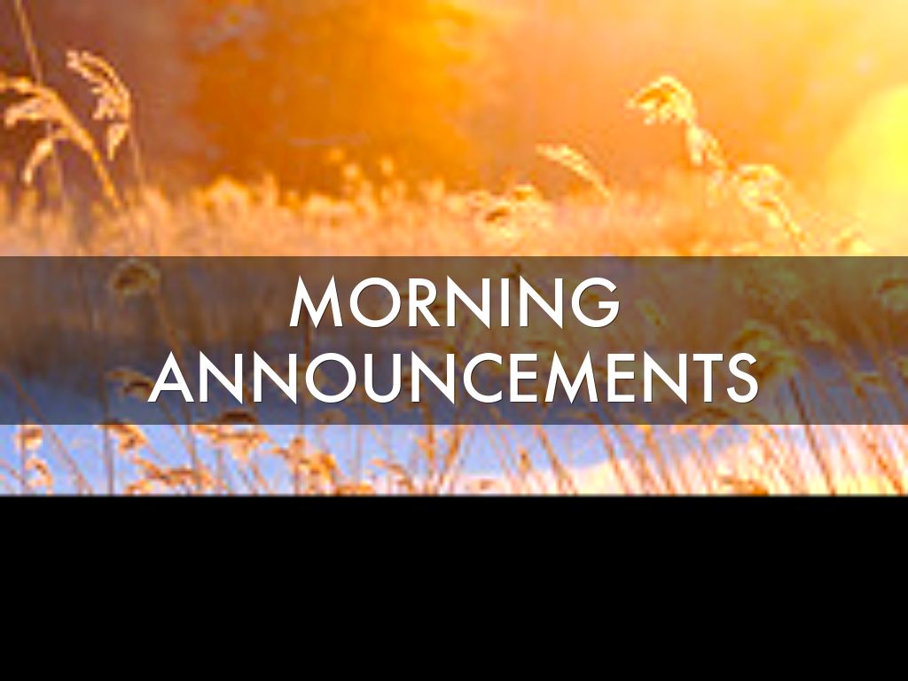 MORNING ANNOUNCEMENTS by Theresa McCoy