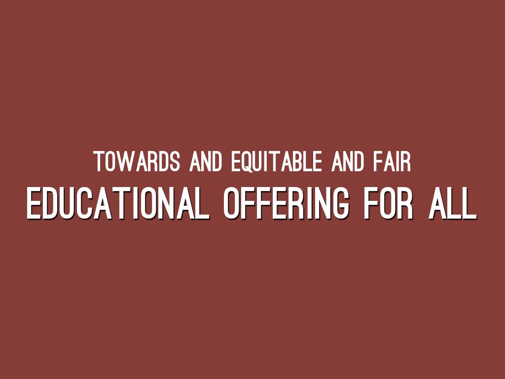 Towards and Equitable and Fair by Ricardo Poza