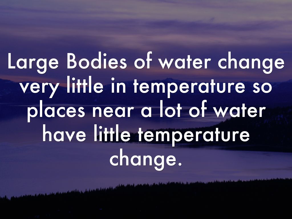 How Large Bodies of water affect our Climate by