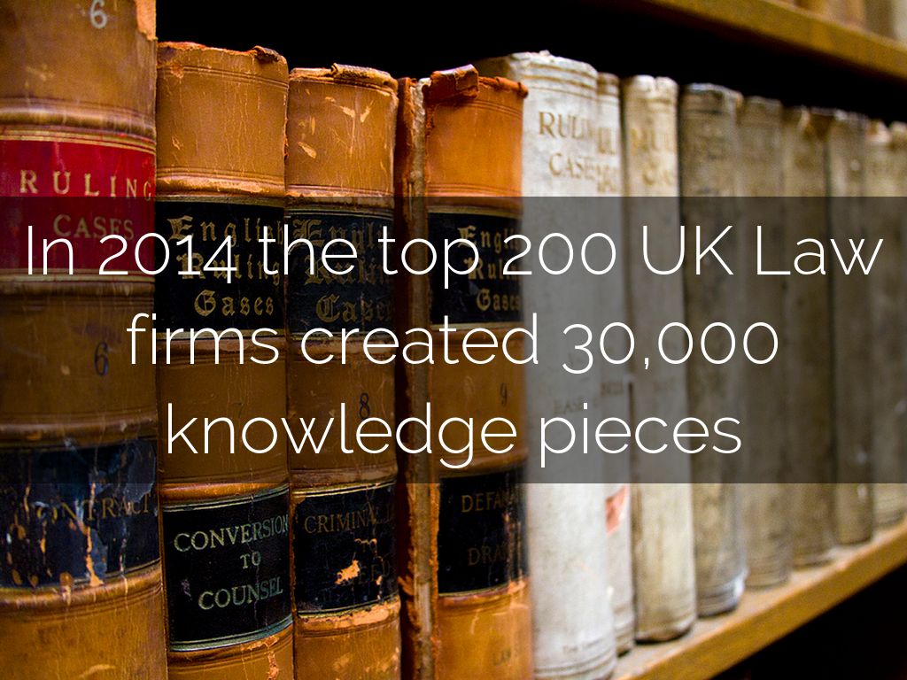 In 2014 the top 200 UK Law firms created 30,000 knowledge pieces