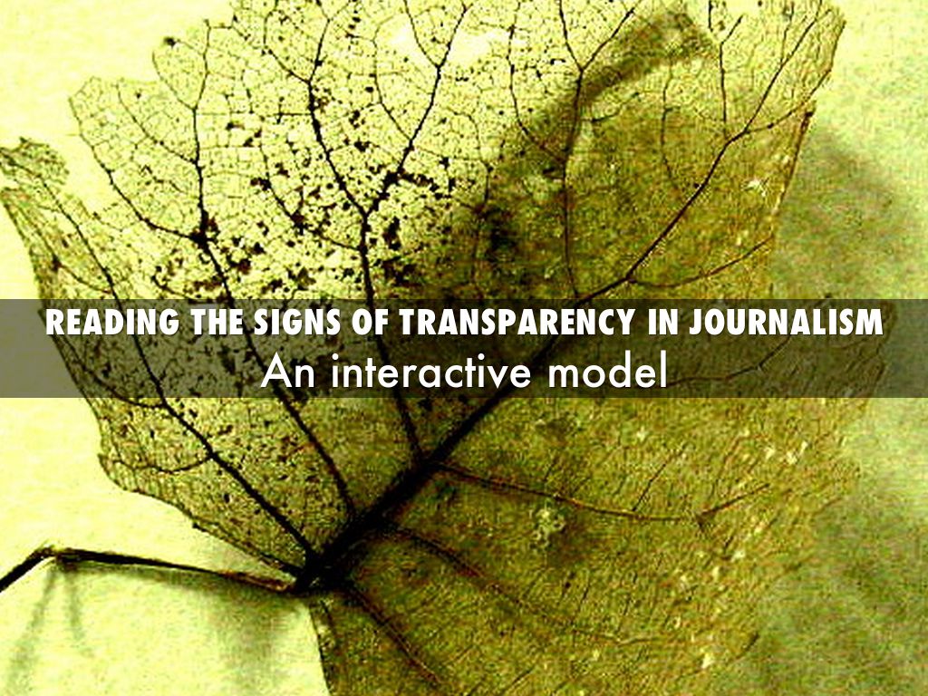 Reading the Signs of Transparency in Journalism