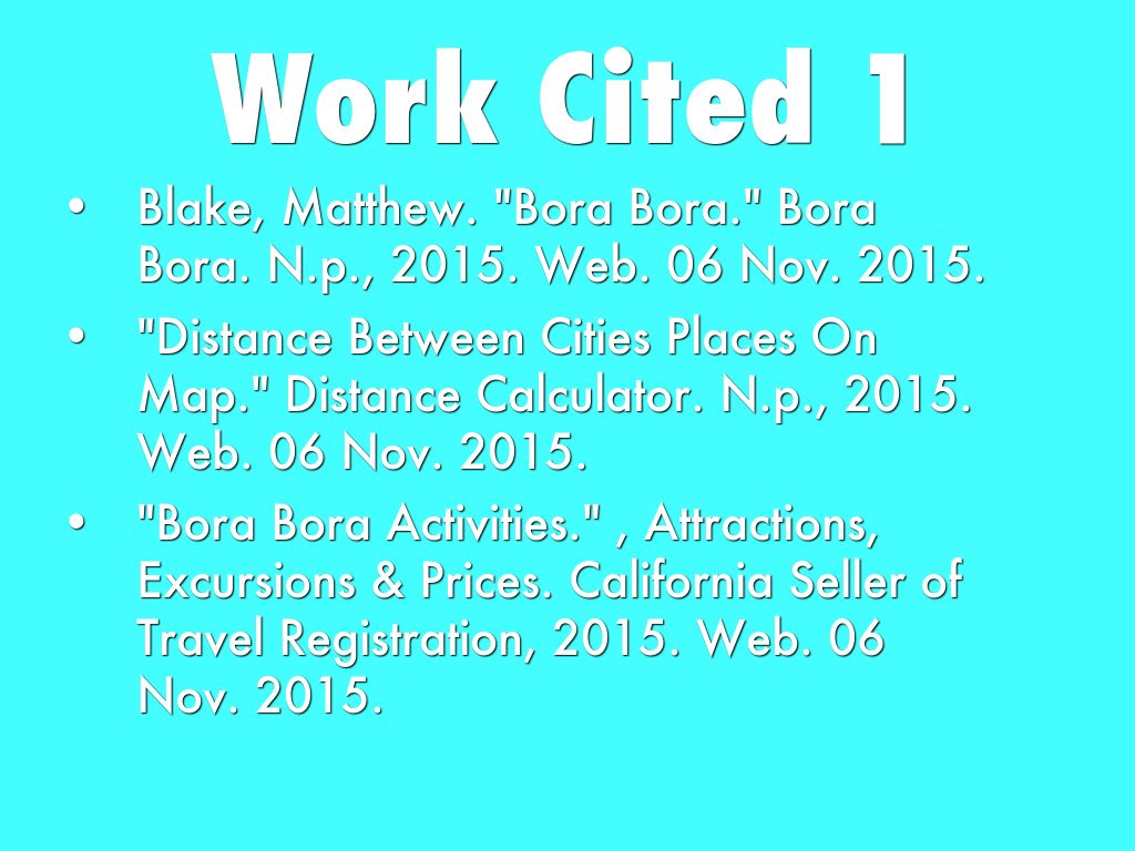 work cited calculator