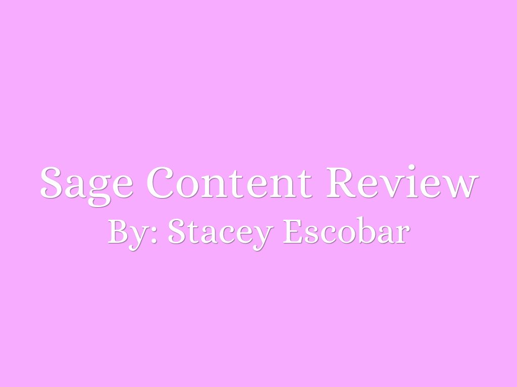Sage Content Review