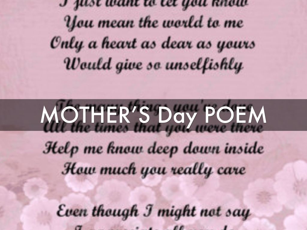 MOTHER’S Day POEM