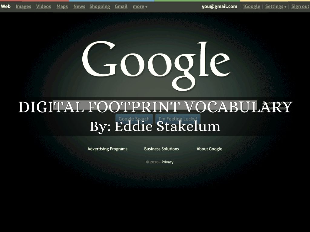 Digital FootPrint Vocabulary by ejstake00