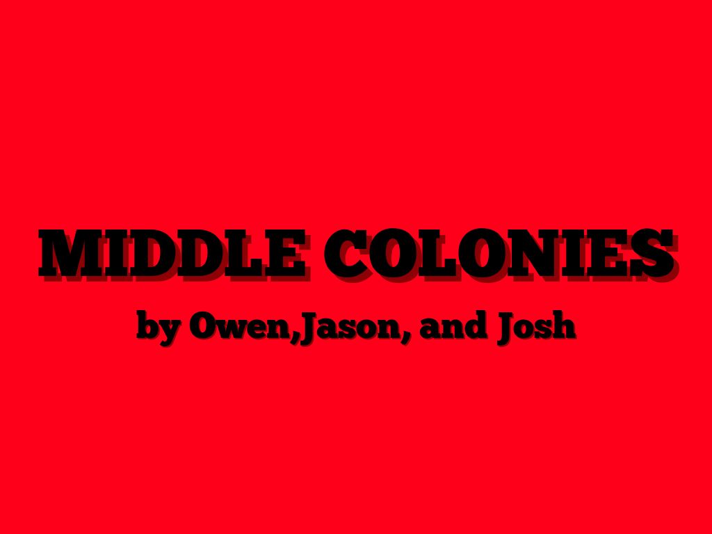 Middle Colonies