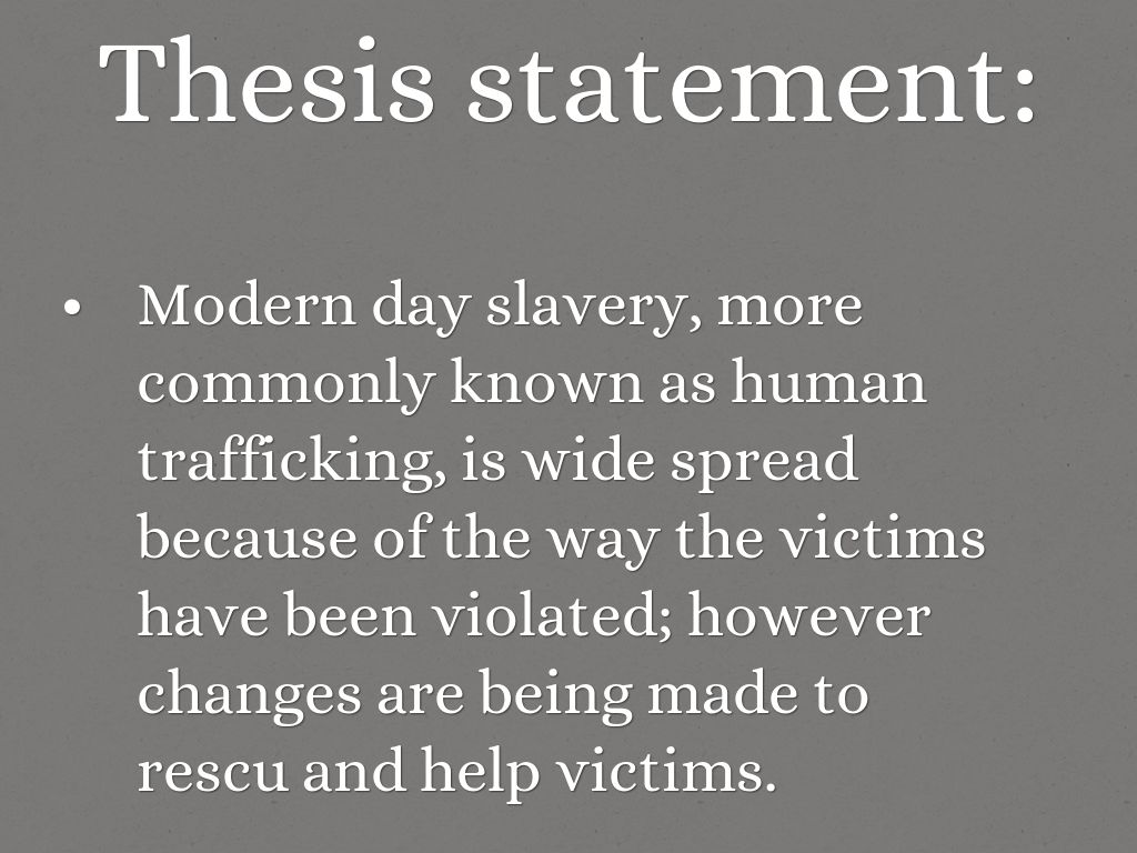 a good thesis statement for sex trafficking