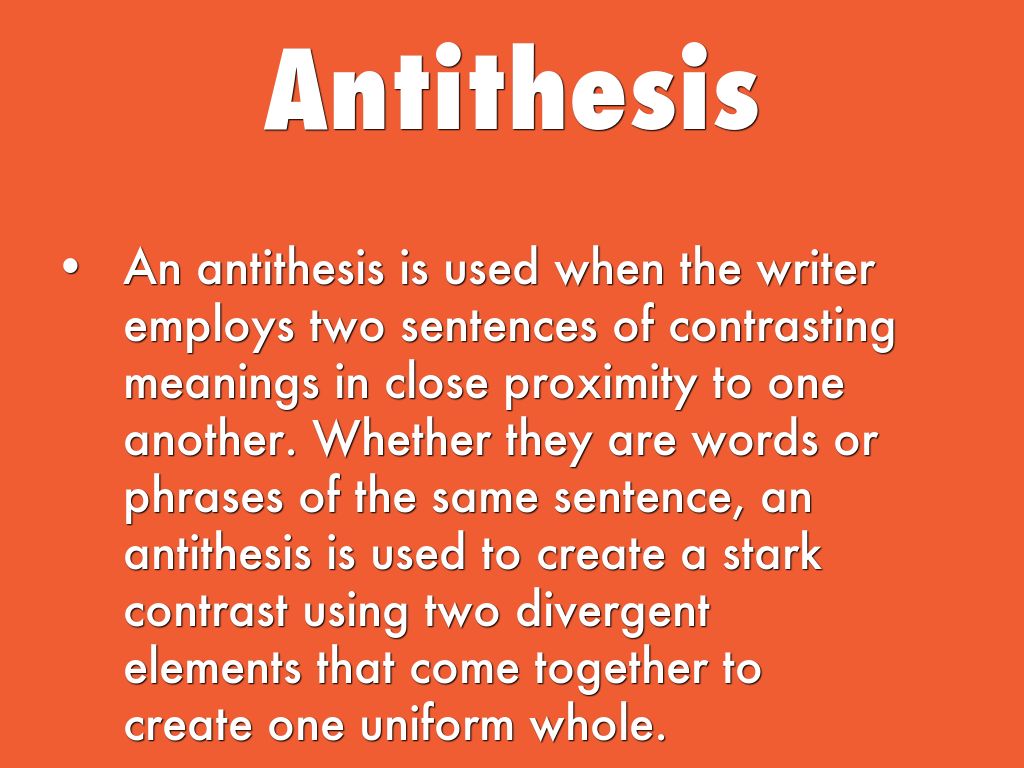 examples of antithesis in a sentence