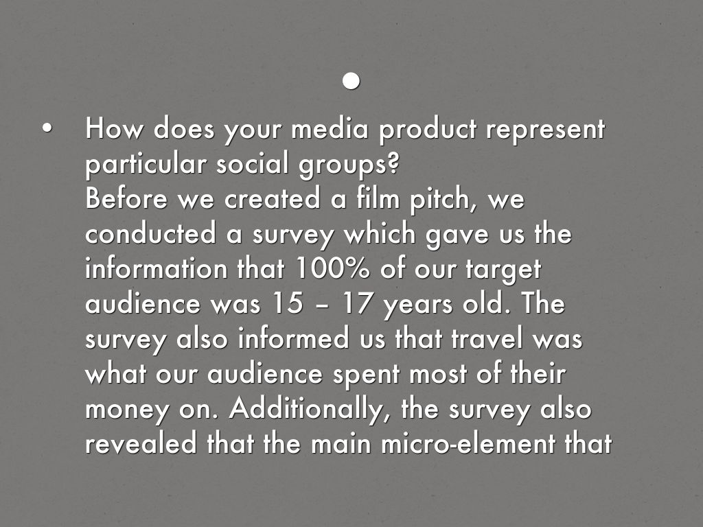 How does your media product represent particular