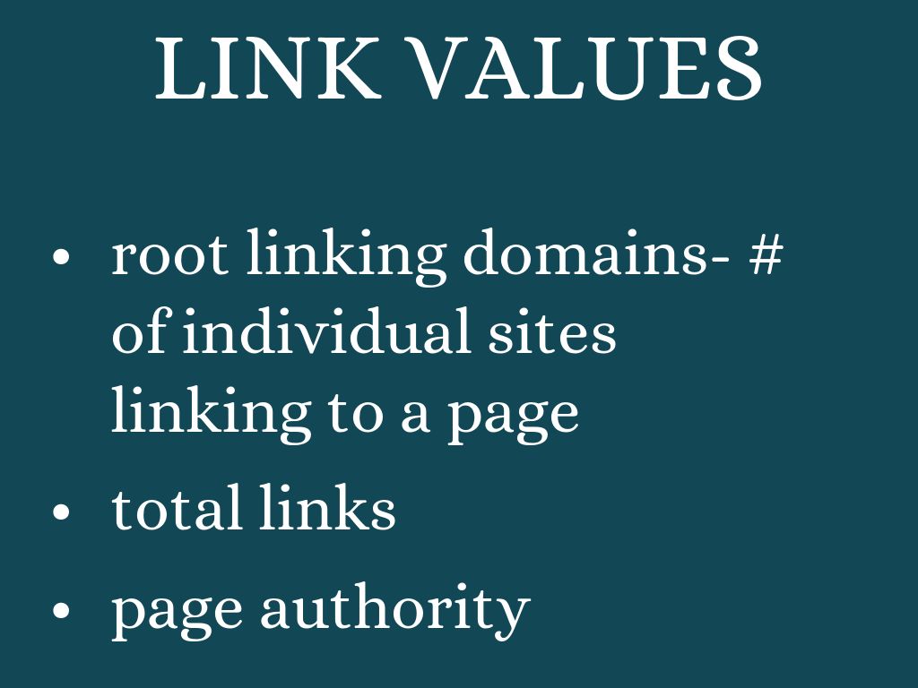 Link All Values Key Factors to consider when dealing with your page