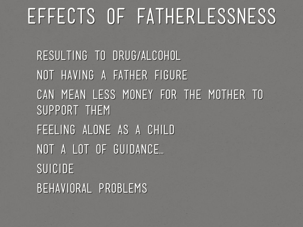 Psychological Effects of Growing Up Without a Father - Owlcation