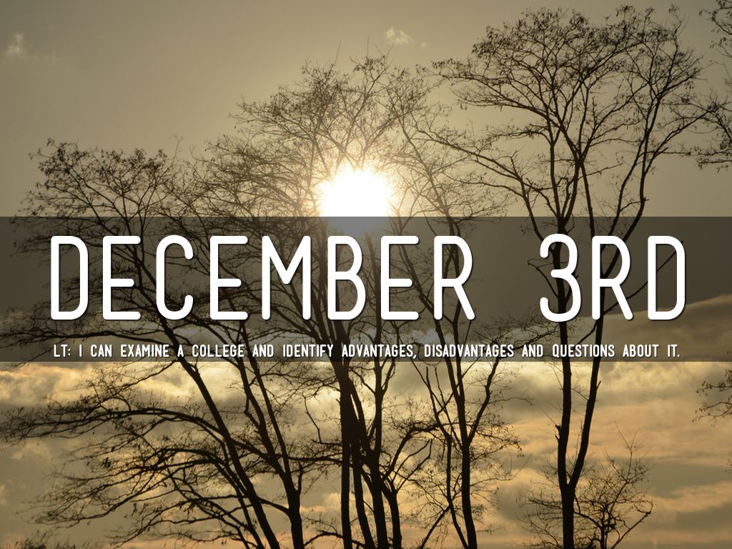 December 3rd by Santha Cassell