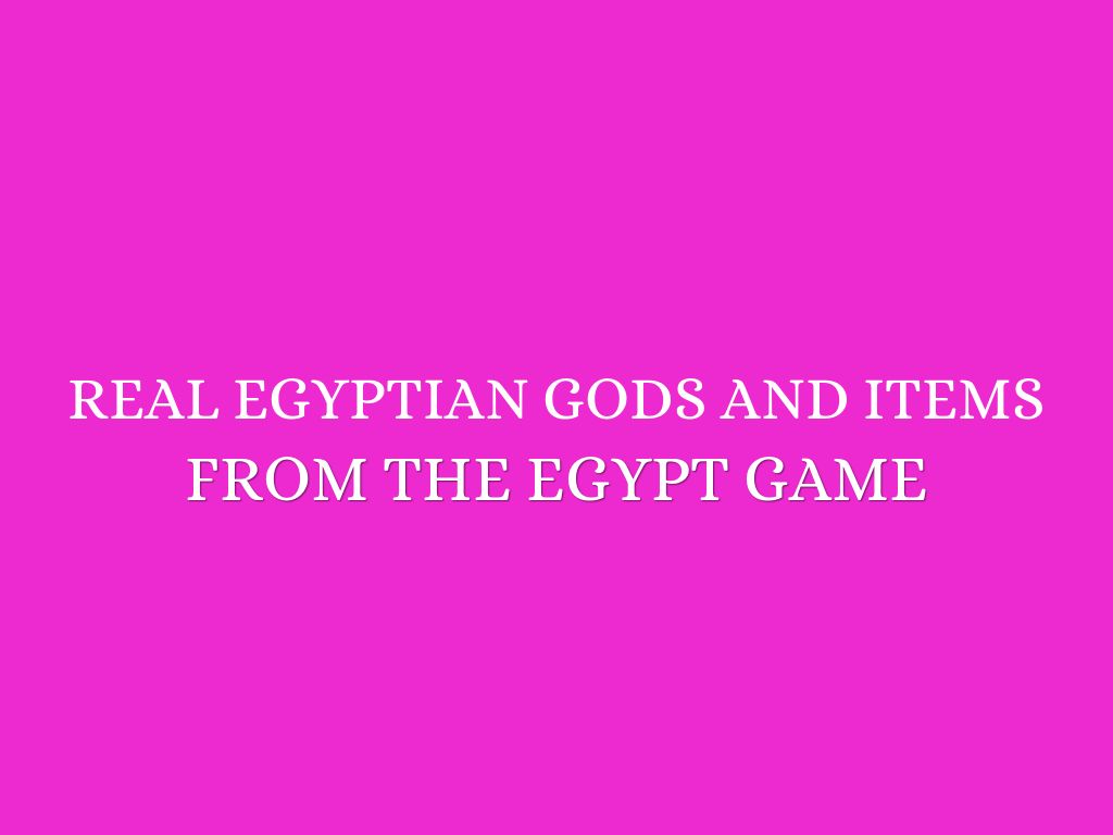 Real Egyptian gods and items