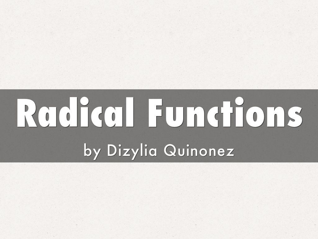 Radical Functions