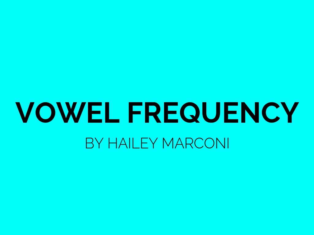 Vowel Frequency