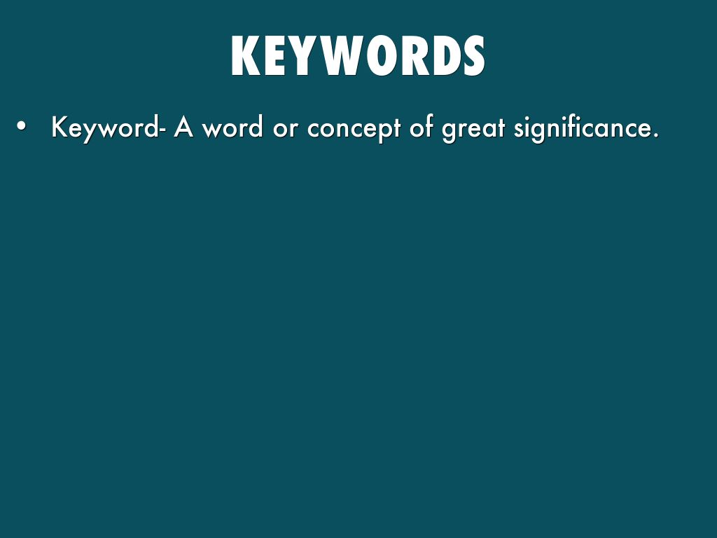 Keywords By Mxb5819