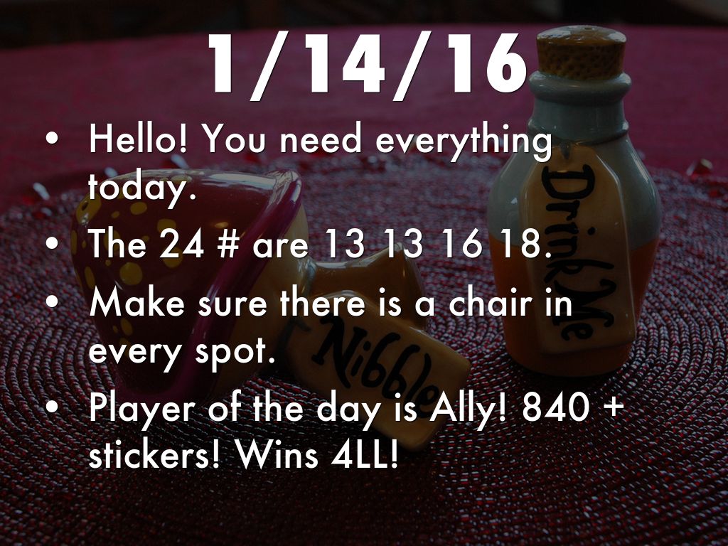 A day in Mrs. Etcher's Class.