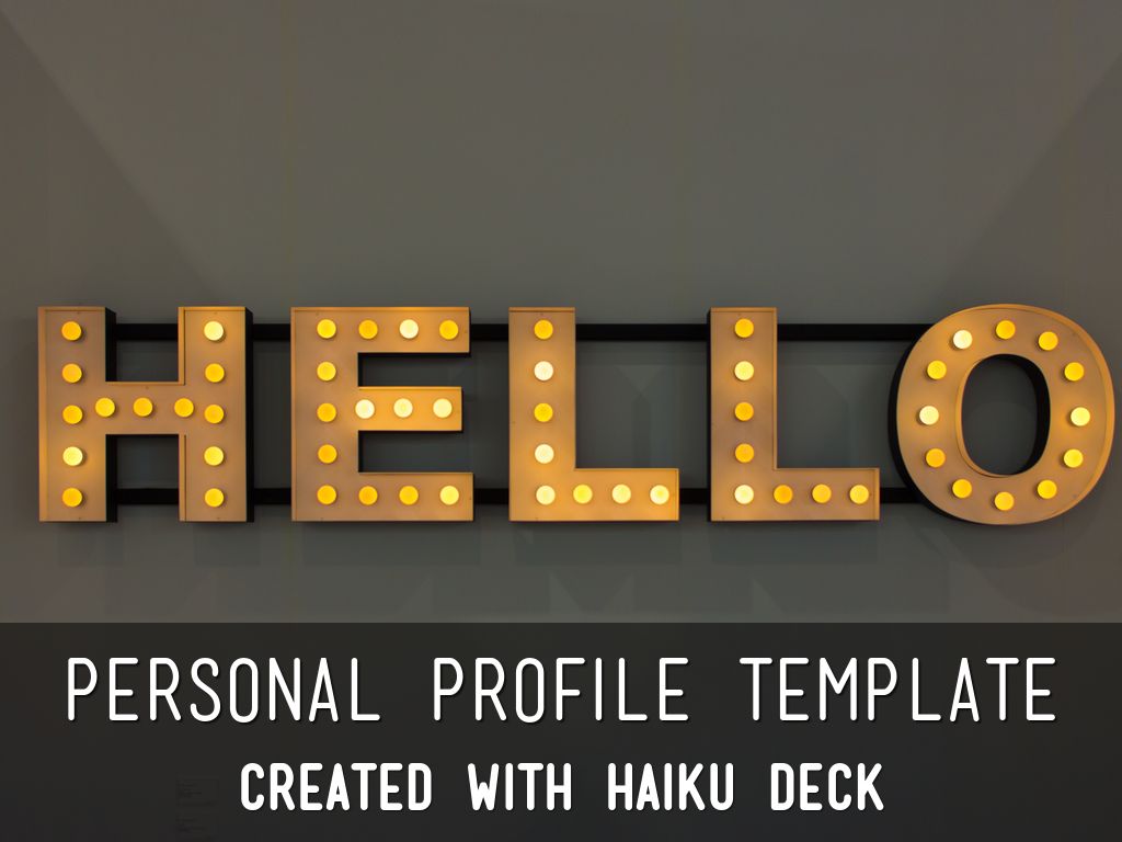 Copy of Personal Profile Template