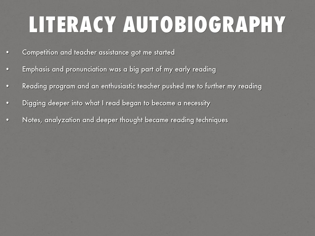 literacy autobiography essay examples