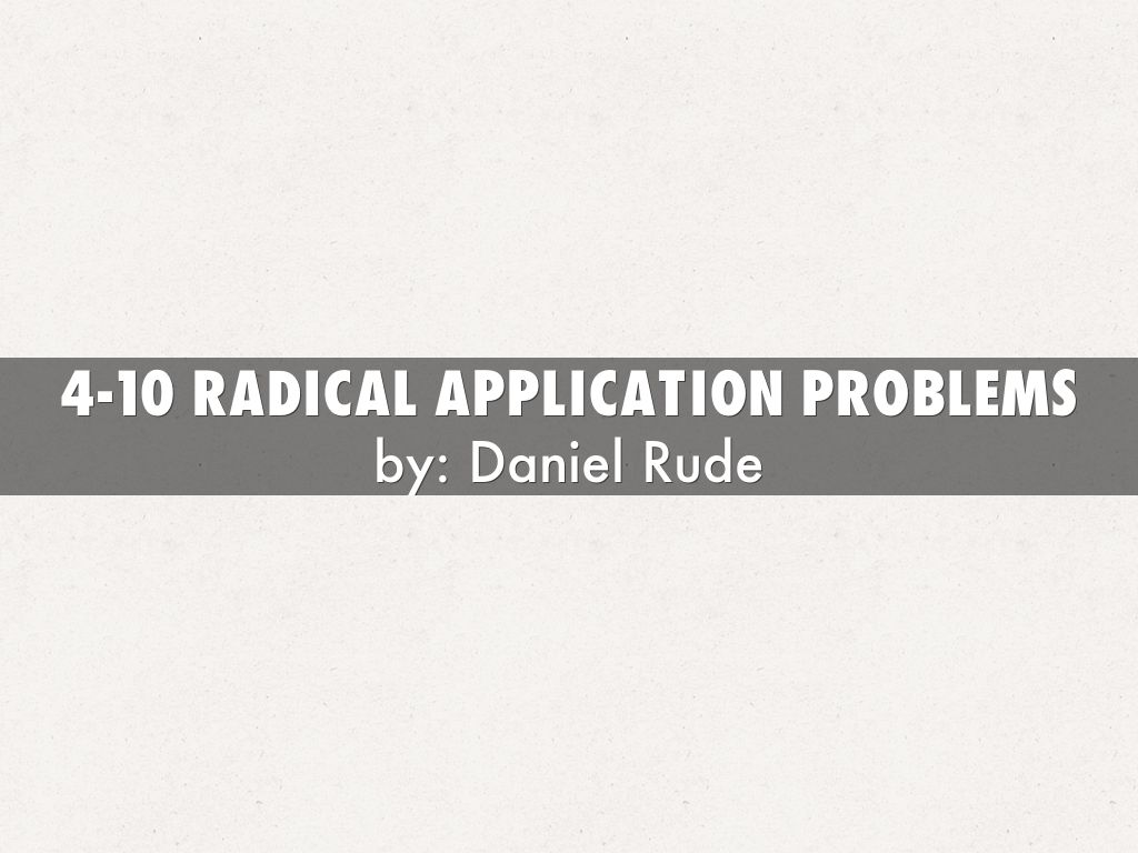 4-10 Radical Application problems