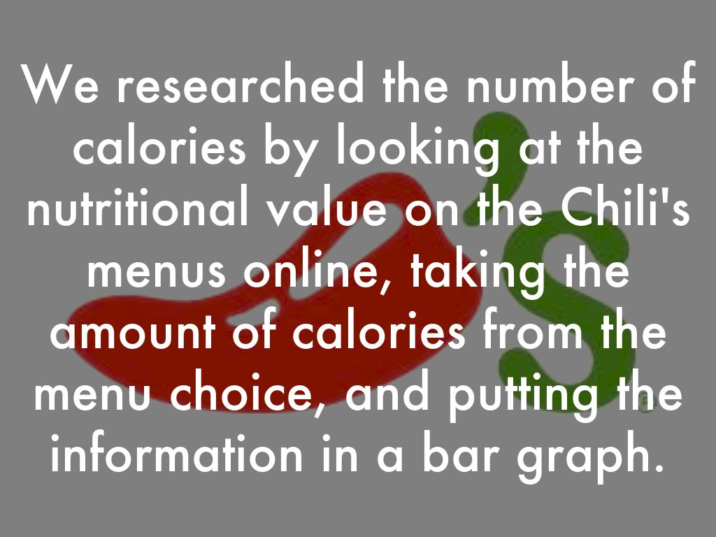 Chili's Calorie Graph by Johnston 5th Grade
