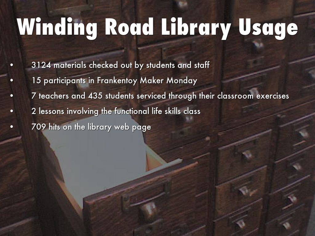 Winding Road Middle School Library by Stacey Tosadori