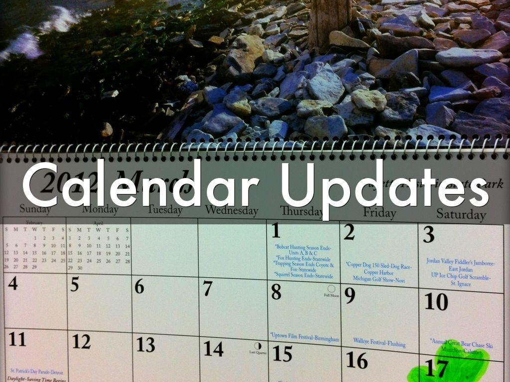 Calendar Updates