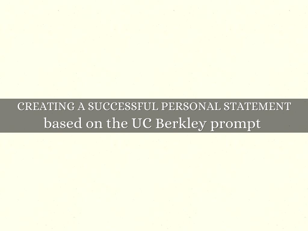 creating a successful personal statement