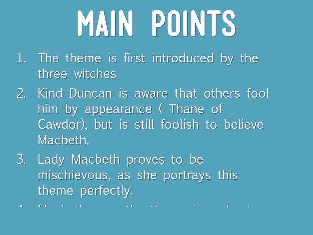 what is the main idea of macbeth