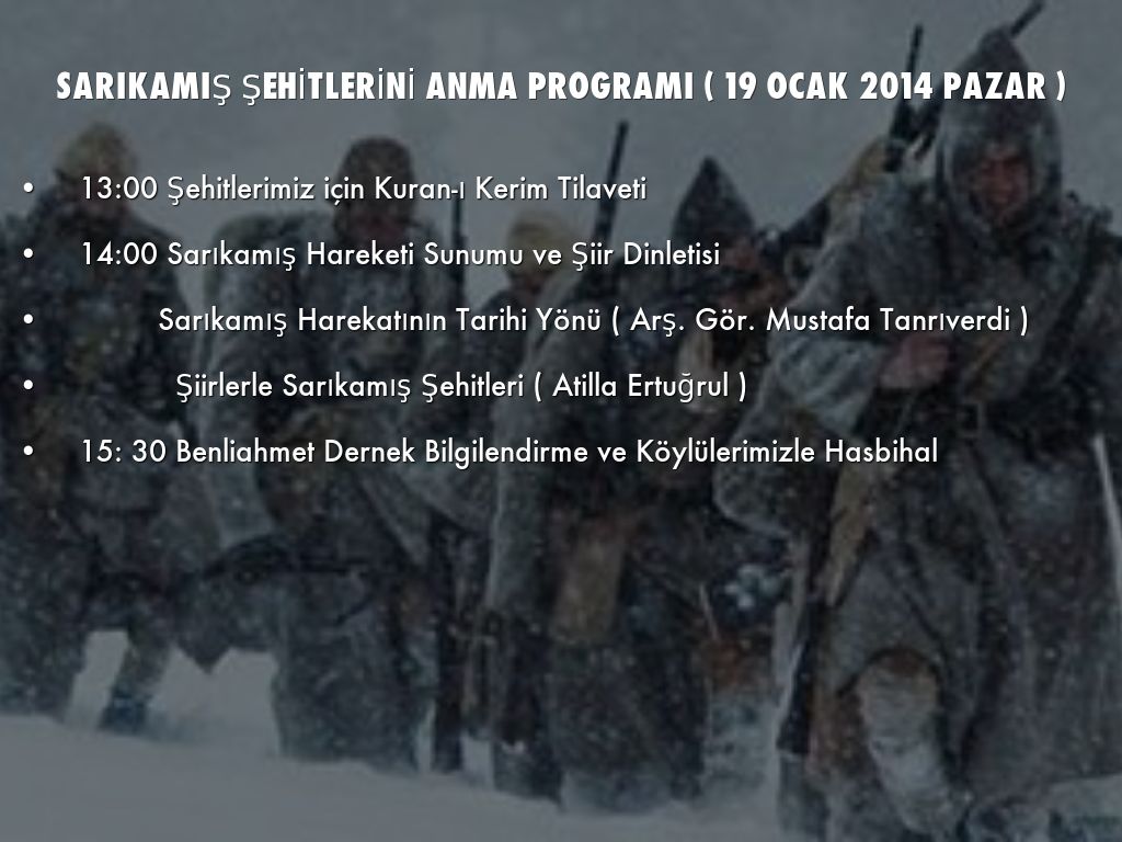 Sarıkamış Şehitlerini Anma Etkinliği