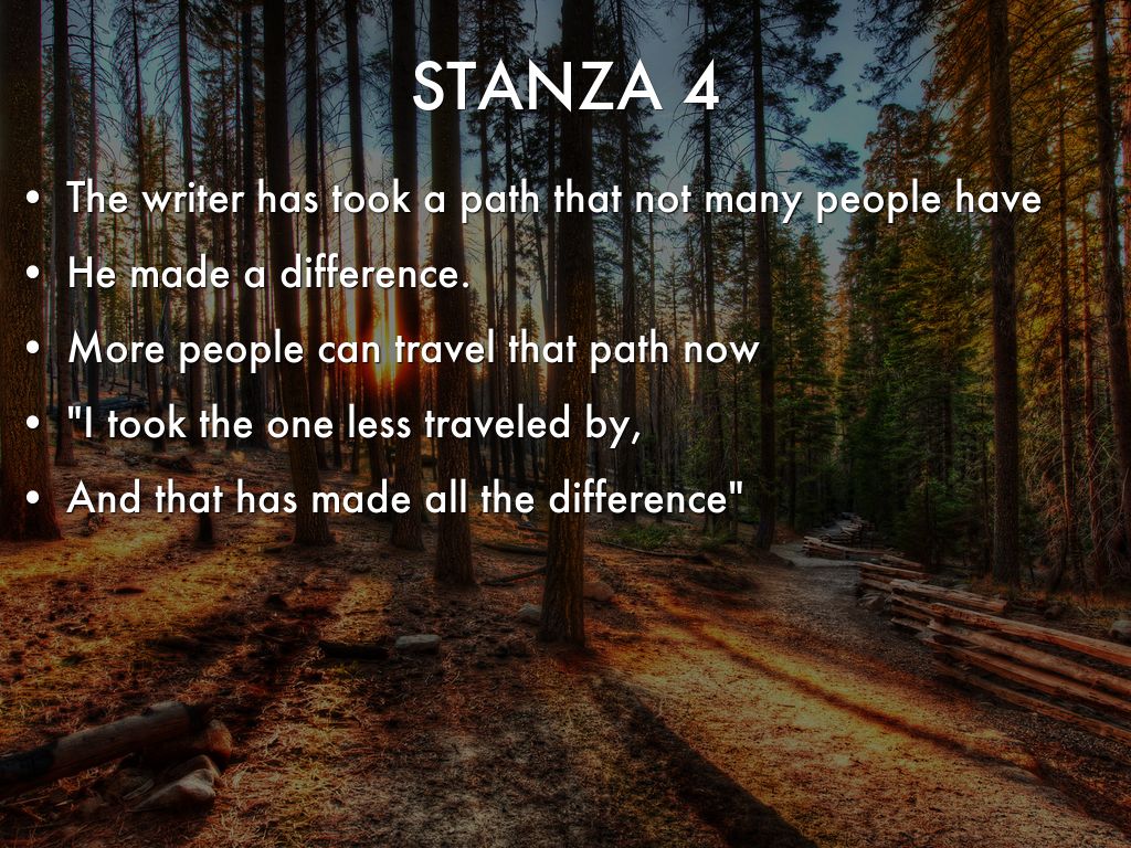 the road not taken summary by stanza