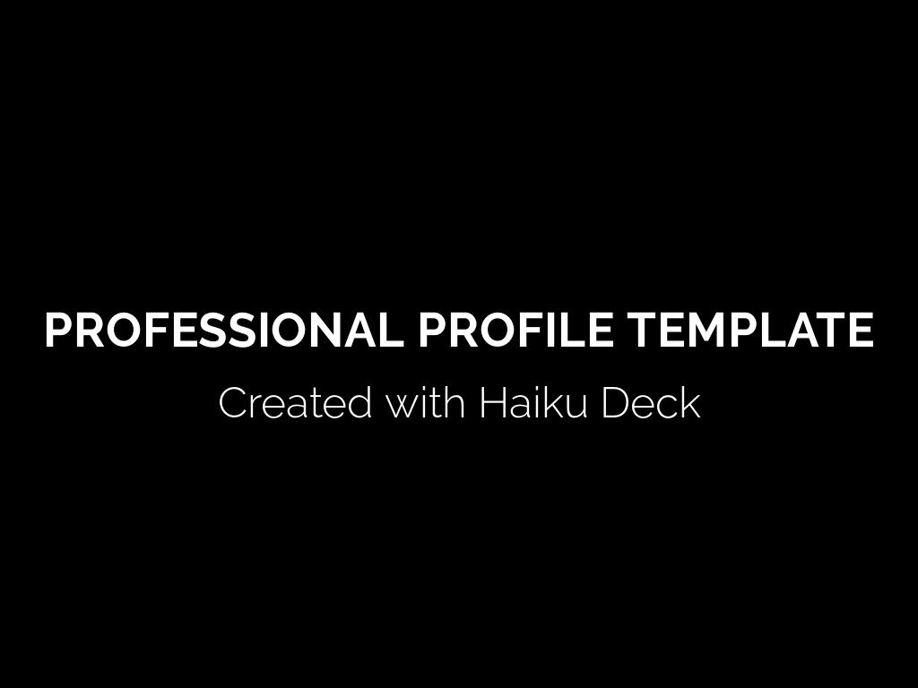Kopie von Professional Profile Template