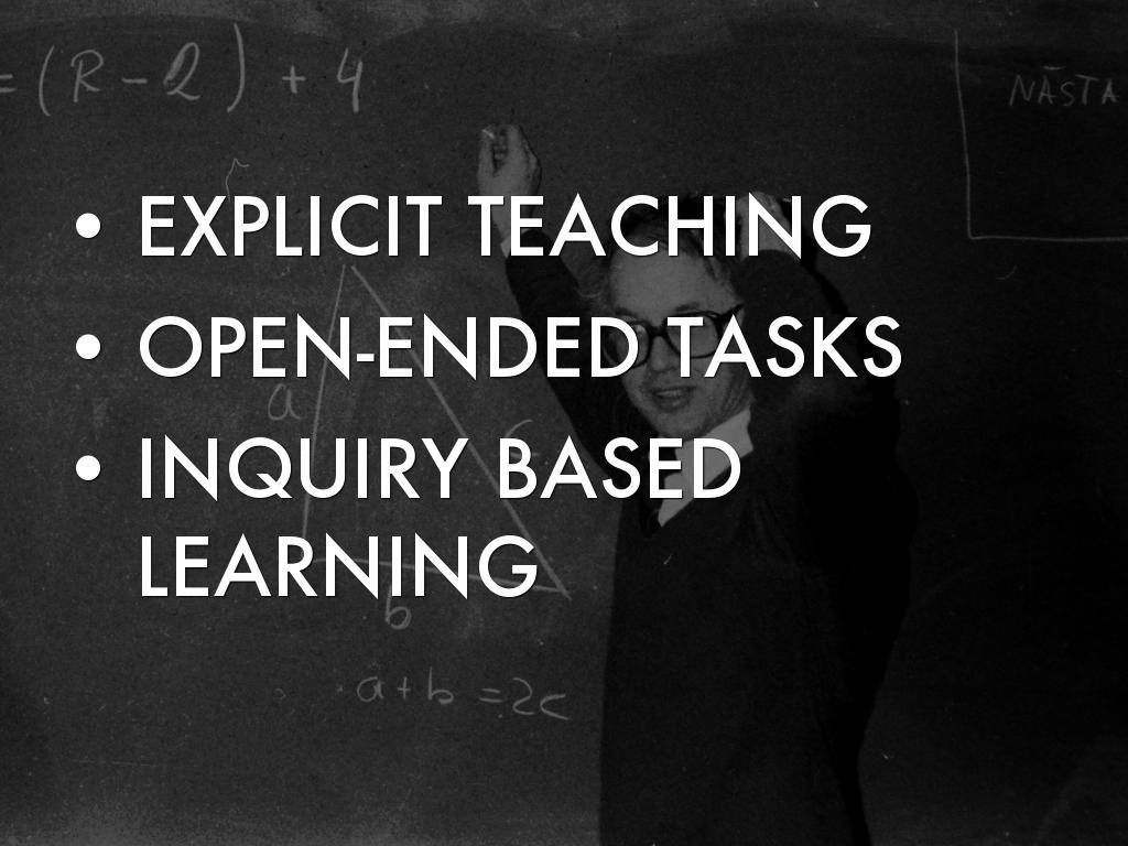 EXPLICIT TEACHING OPEN ENDED TASKS By Sarah Webb