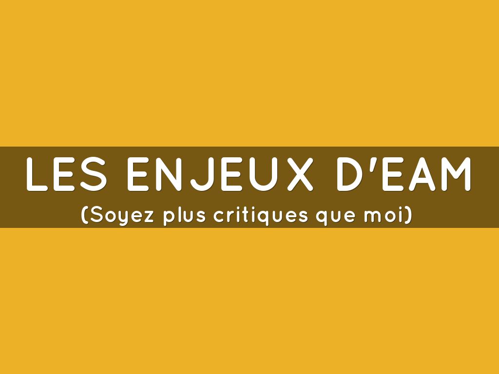 Les enjeux d'EAM