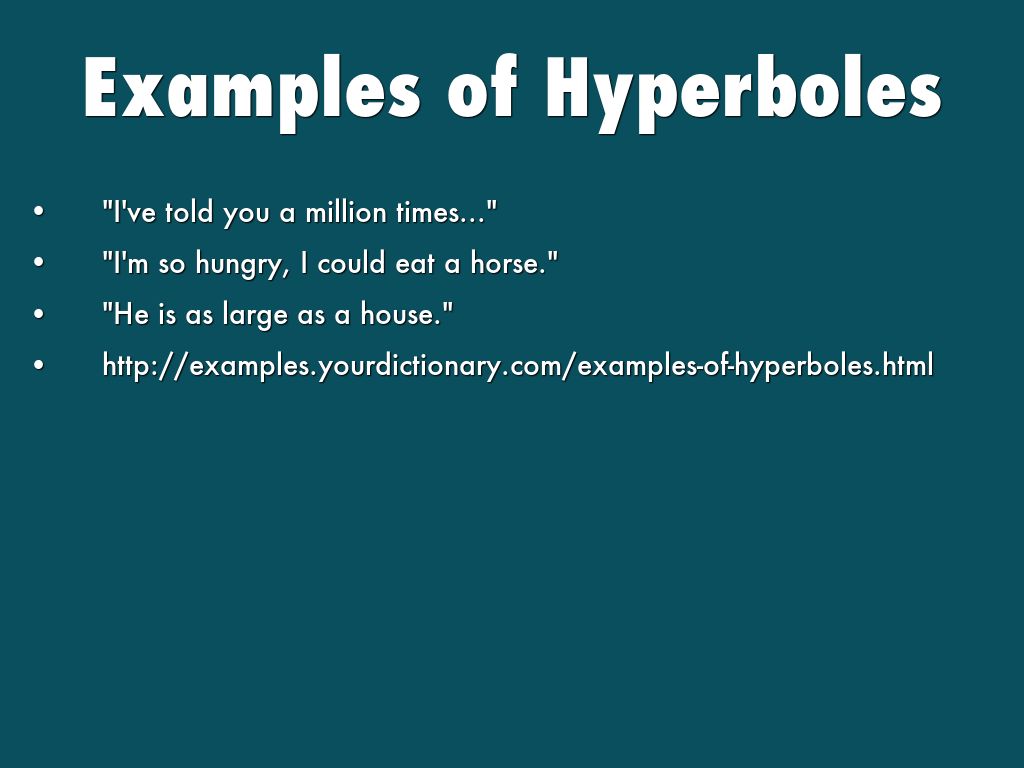 Hyperbole Examples Sentences Worksheets