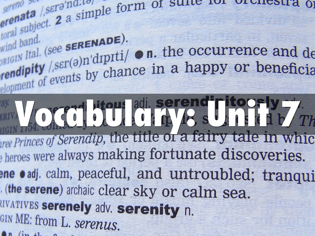 Vocabulary: Unit 7