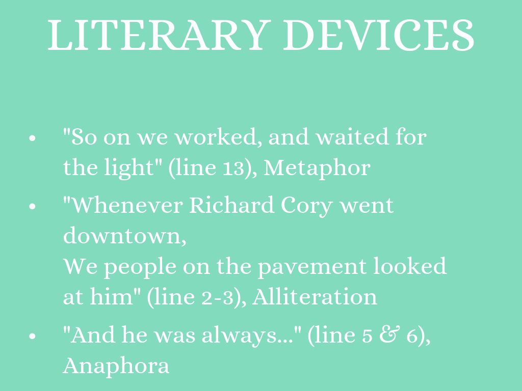 Richard cory analysis