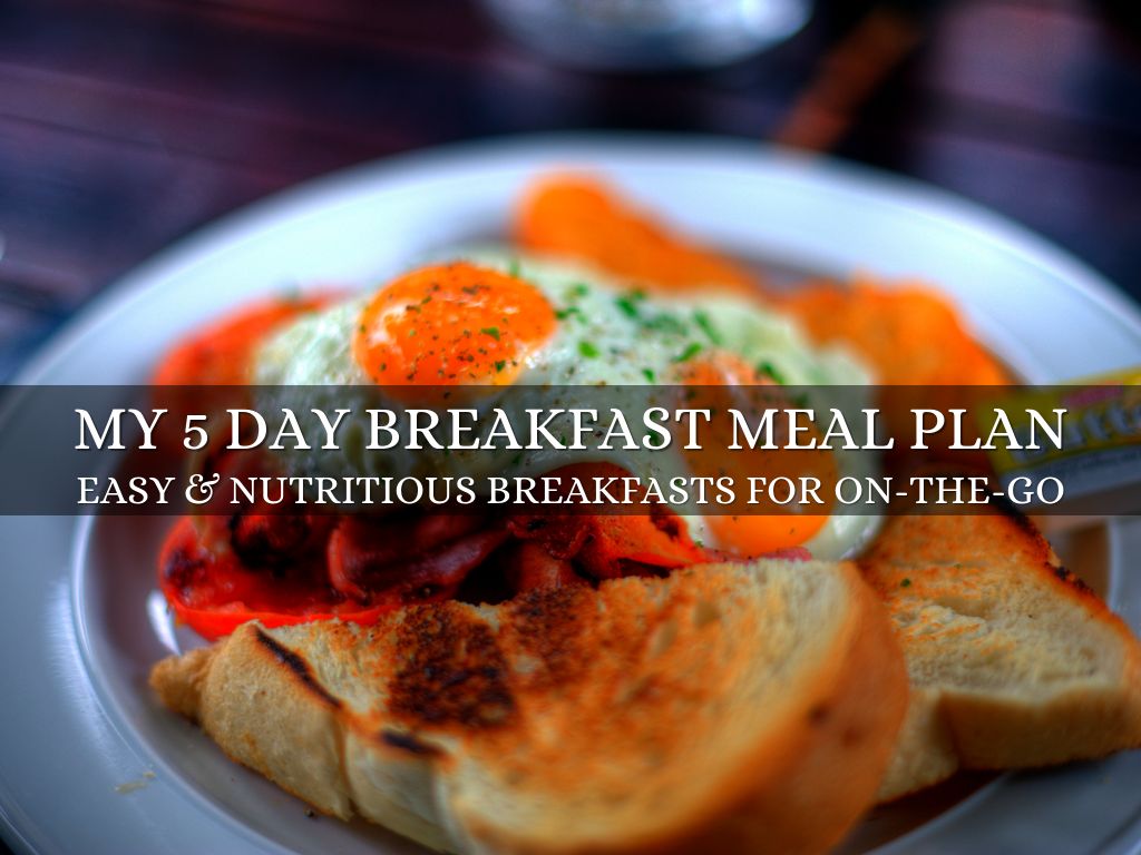 My 5 day breakfast meal plan