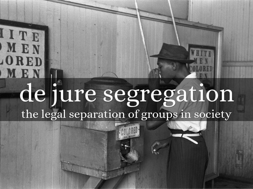 De jure segregation means