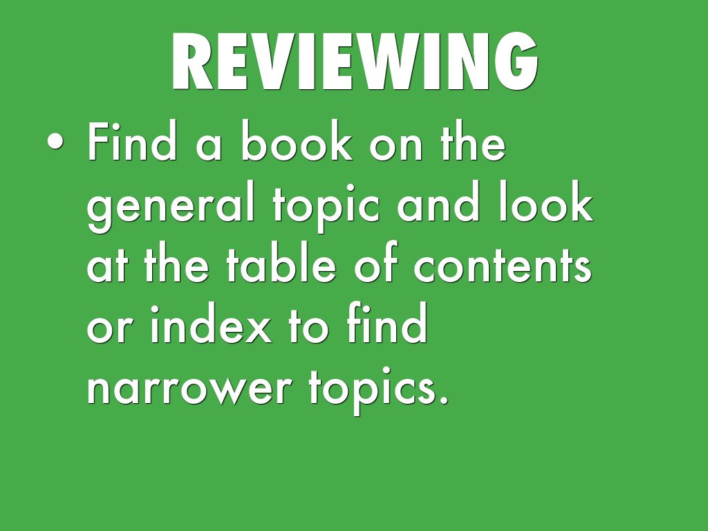 Narrowing Topics by C Mitchell