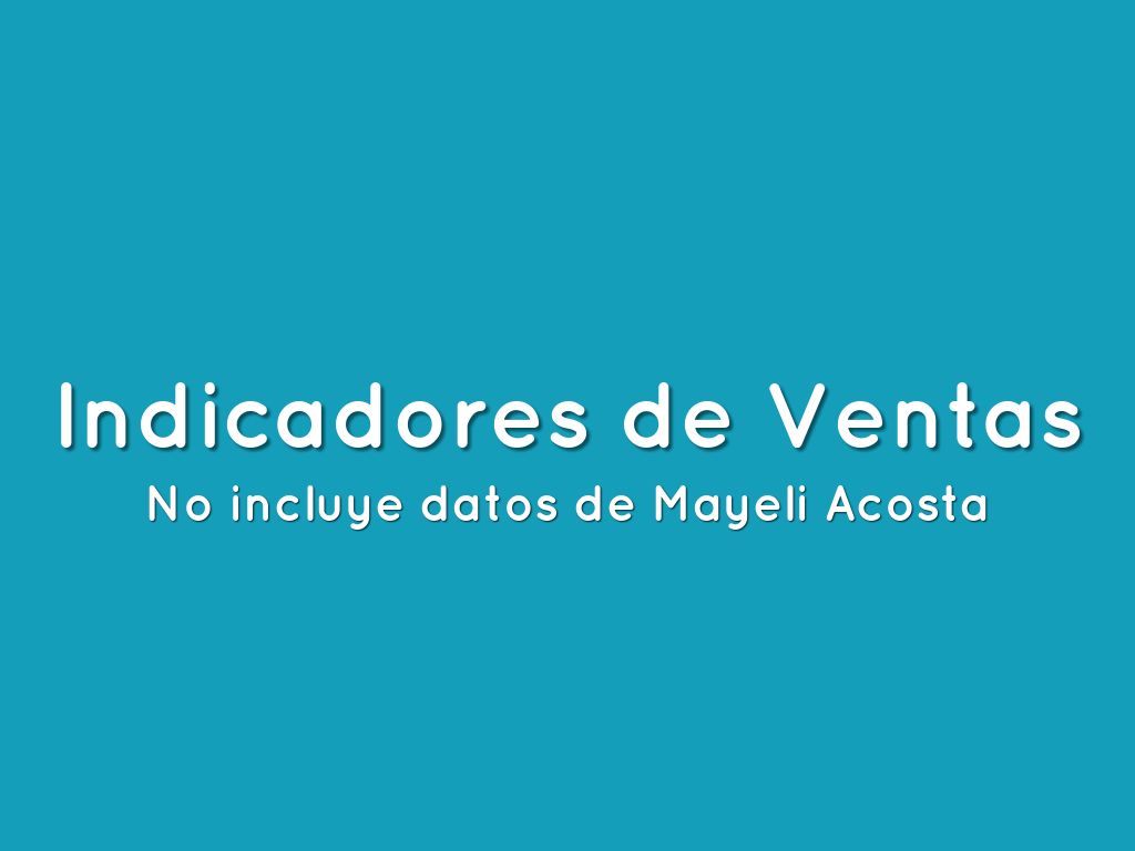 Indicadores Ventas