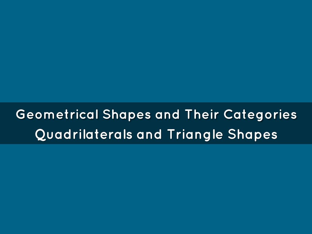 Geometrical Shapes and Their Categories