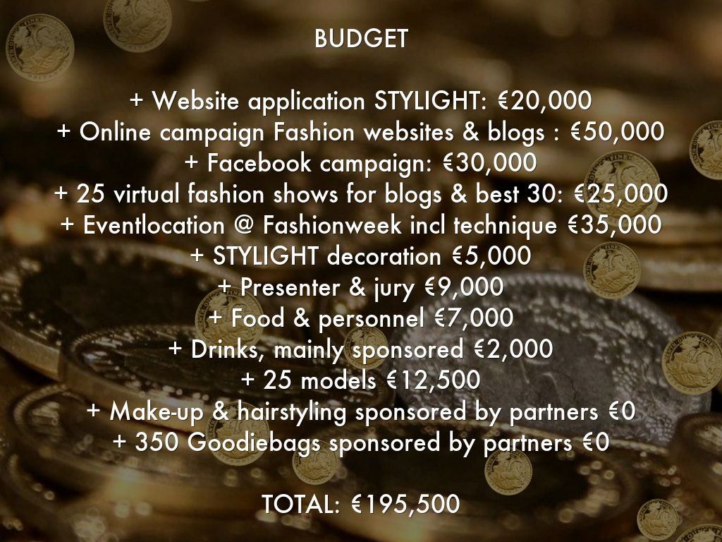 fashion show budgets