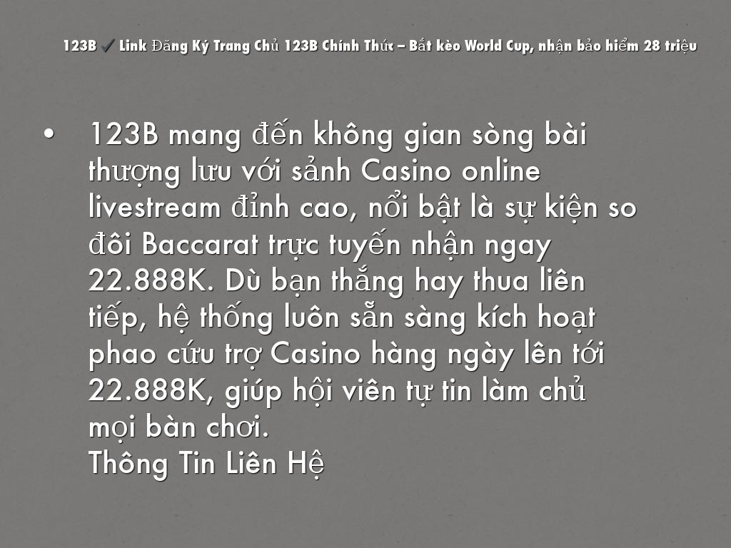 123B ✔️ Link Đăng Ký Trang Chủ 123B Chính Thức – Bắt kèo World Cup, nhận bảo hiểm 28 triệu