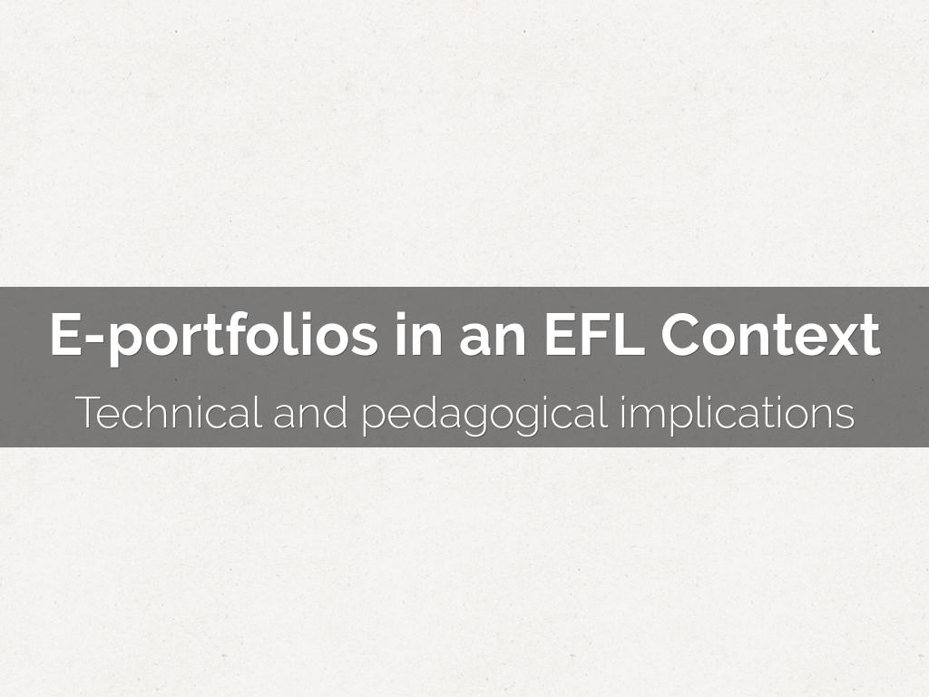 E-Portfolios in EFL Context