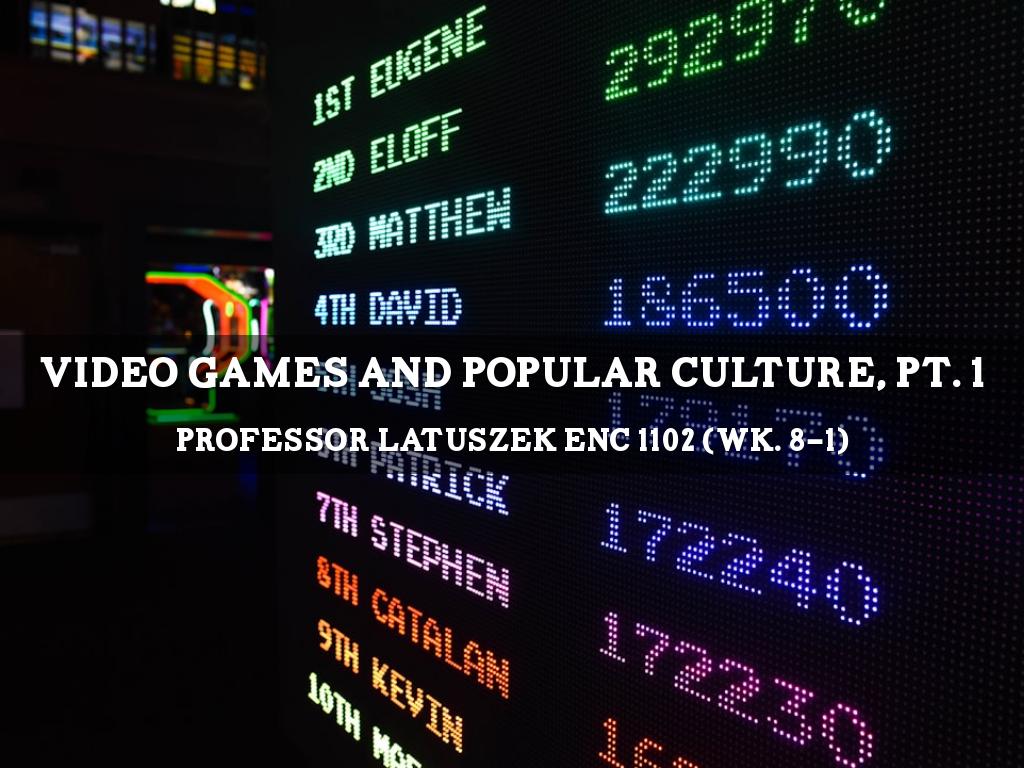 Video Games and Popular Culture, Pt. 1