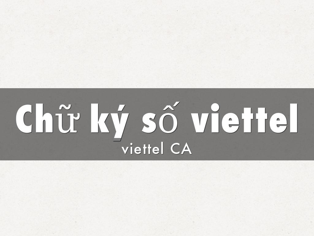 Chữ ký số viettel