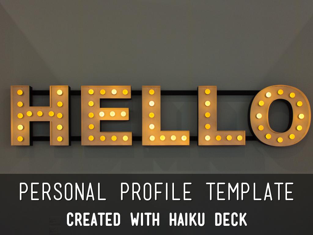 Copie de Personal Profile Template